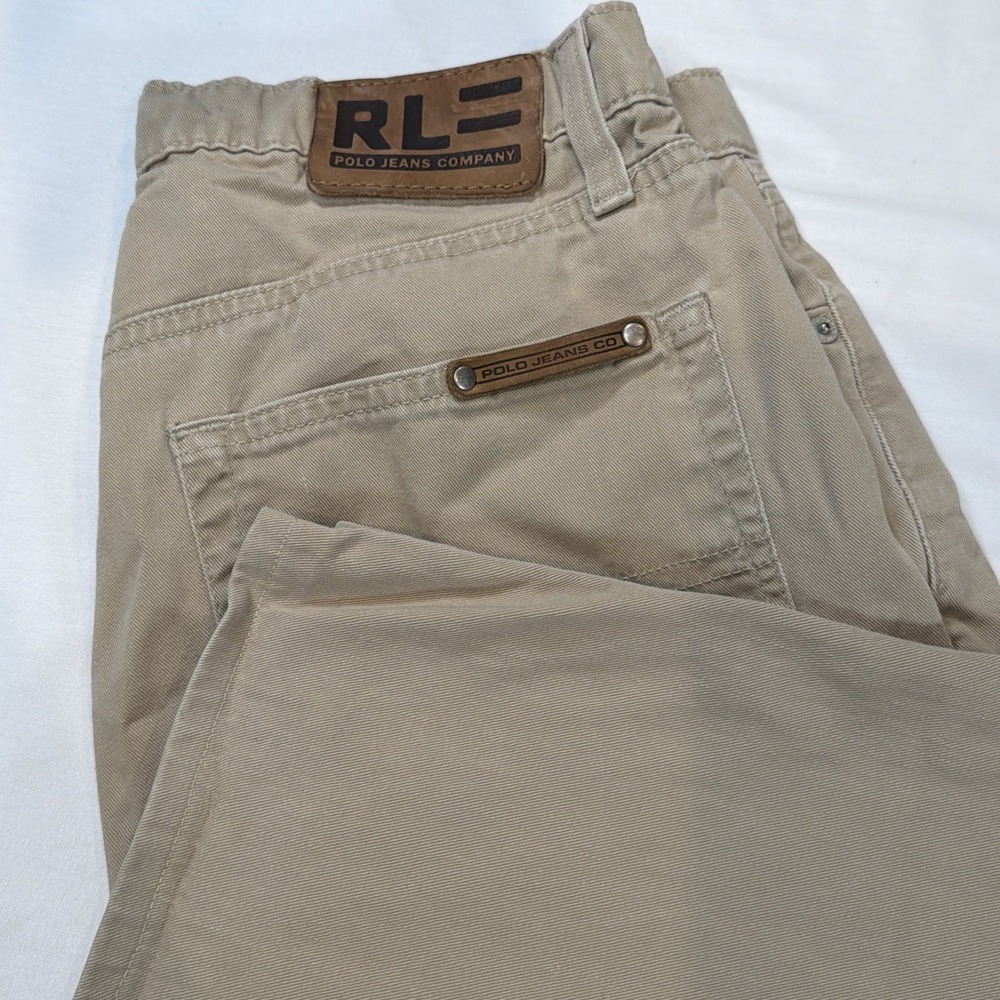 Polo Jeans Co Ralph Lauren Mens 30x28 Khaki Chino Pants Beige Straight Cotton